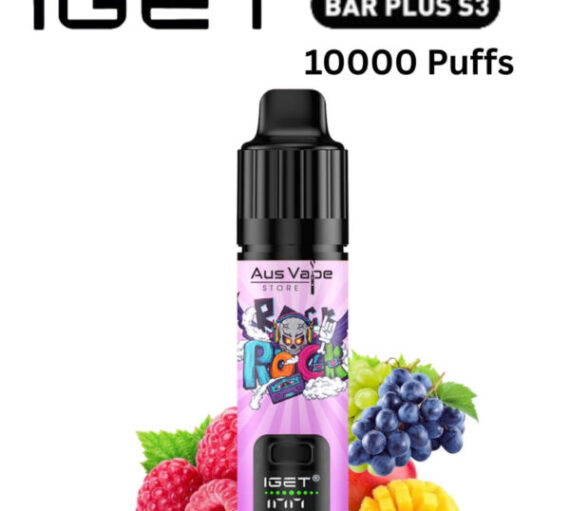 IGET BAR PLUS KIT S3 – RASPBERRY GRAPE MANGO – 10 000 PUFFS