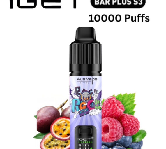 IGET BAR PLUS KIT S3 – PASSIONFRUIT BLUEBERRY RASPBERRY – 10 000 PUFFS
