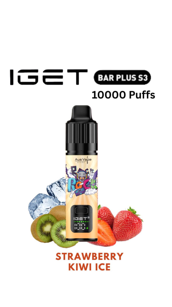 IGET BAR PLUS KIT S3 – STRAWBERRY KIWI ICE – 10 000 PUFFS