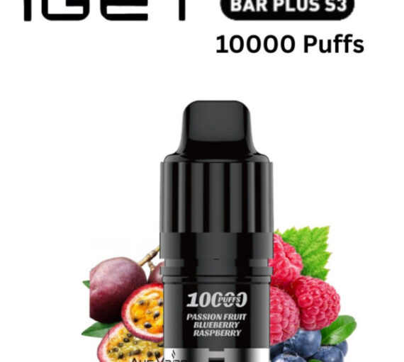 IGET BAR PLUS S3 POD ONLY – PASSIONFRUIT BLUEBERRY RASPBERRY – 10.000 PUFFS