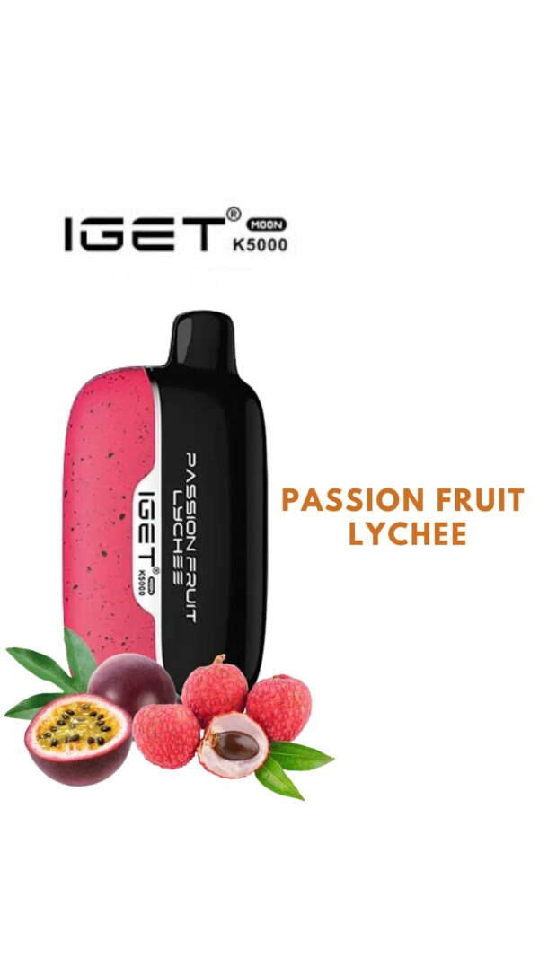 IGET MOON – PASSION FRUIT LYCHEE – 5000 PUFFS