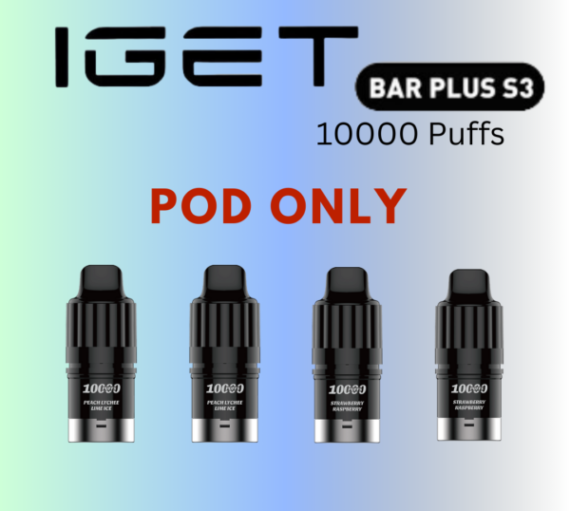 BULK 10 PCS – IGET BAR PLUS S3 POD 10000 PUFFS – CAN MIX FLAVOURS