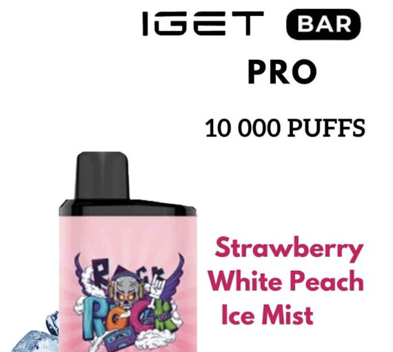 IGET BAR PRO – STRAWBERRY WHITE PEACH ICE MIST – 10 000 PUFFS